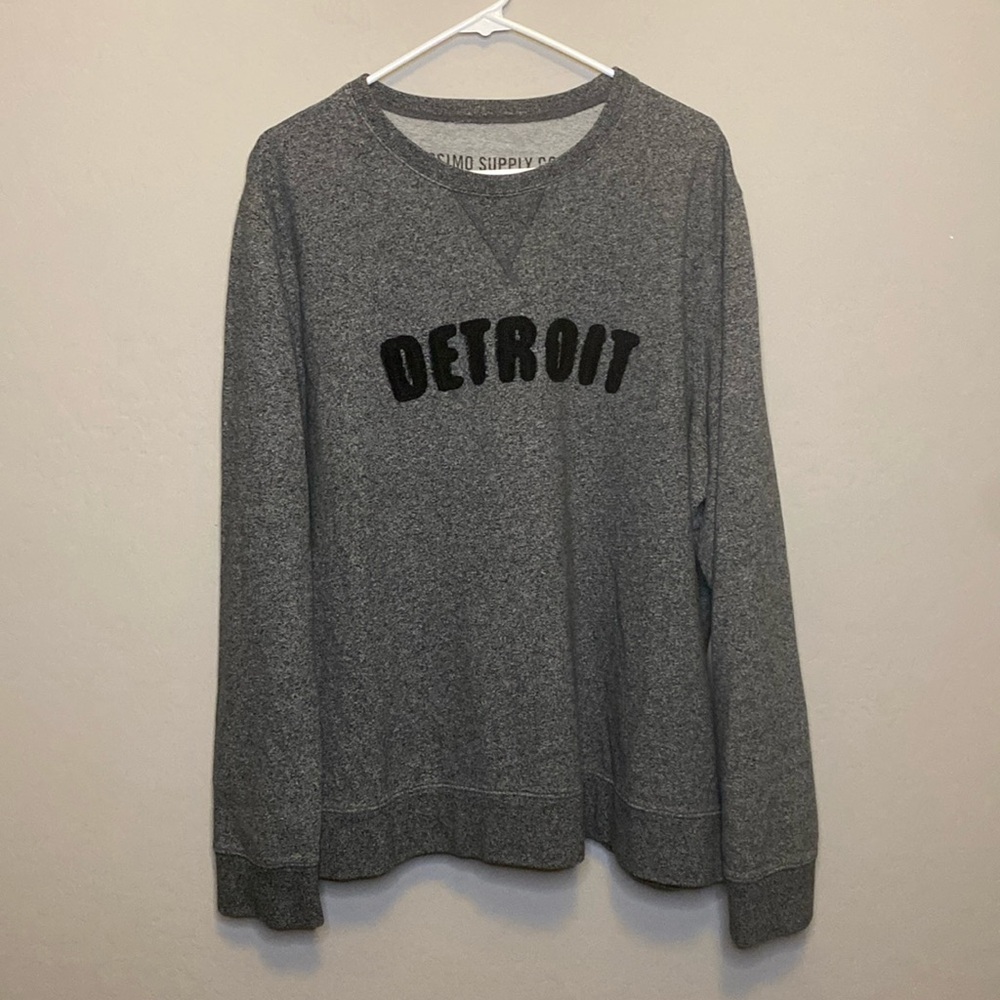Mossimo mens gray and navy Detroit pullover sweater XXL
